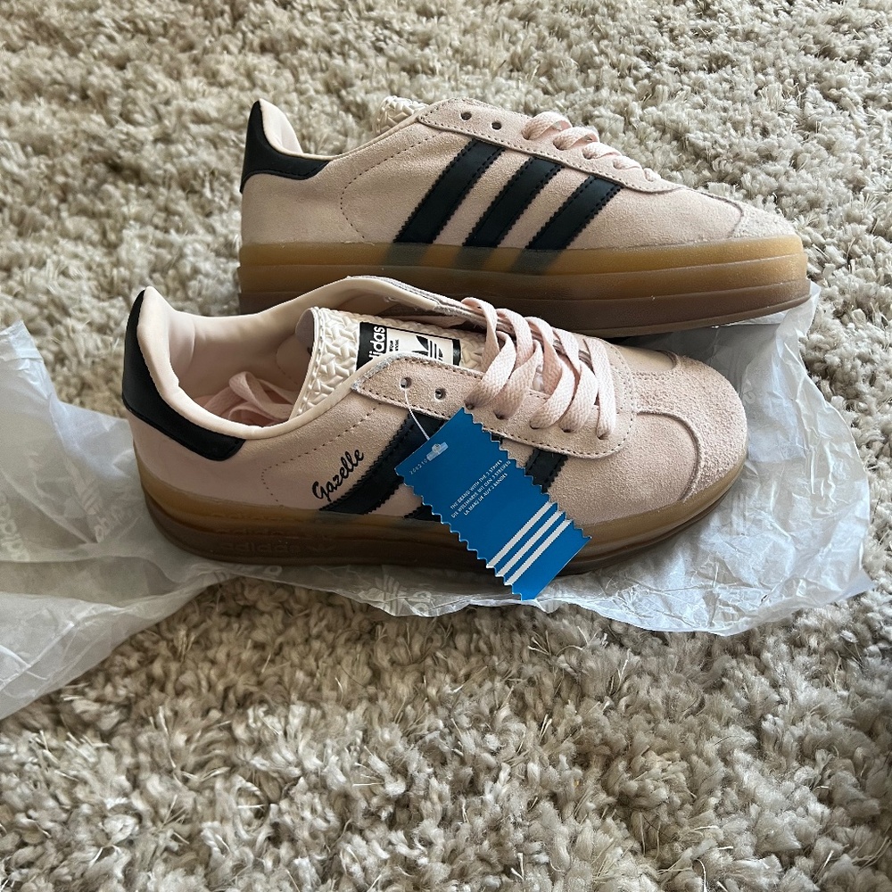 Adidas Quartz/Black Gazelle Platform Sneakers